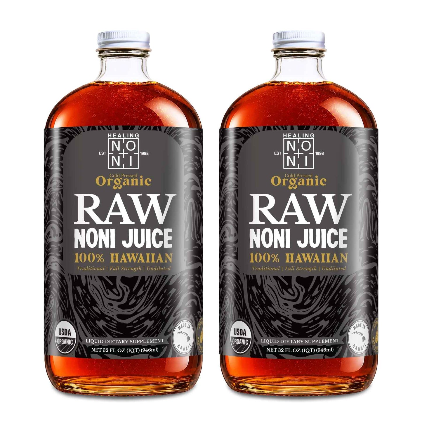 Jugo de noni 100 % puro, prensado en frío y crudo, certificado orgánico por el USDA